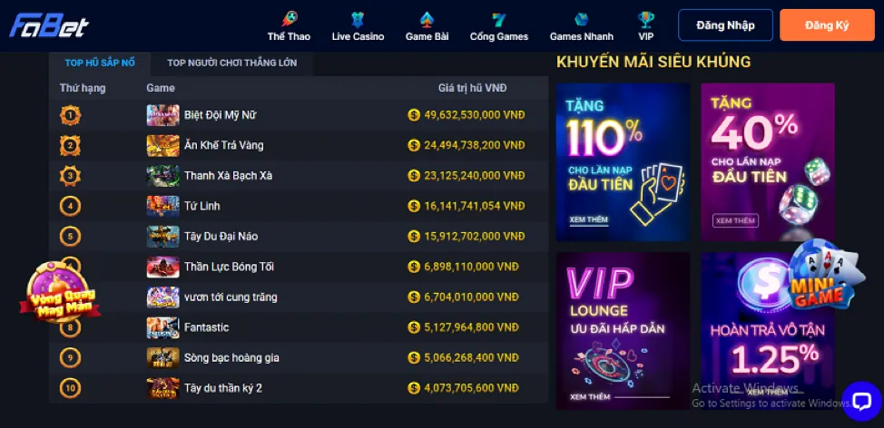 Hình ảnh các trò chơi nổ hũ VIP độc quyền tại 99win